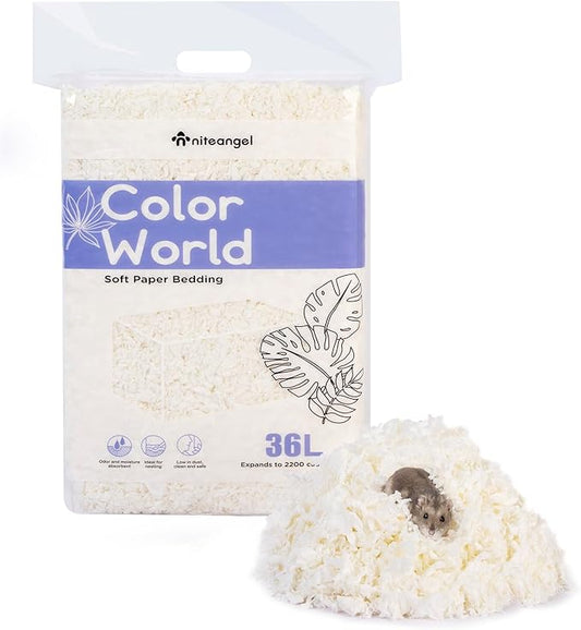 Niteangel Paper Bedding, Dust-Free, Super Absorbent & Odor Control Summer Litter for Syrian Dwarf Hamster Gerbil Mice Degu Rat Rabbit Bunny Guinea Pig Chinchilla Hedgehog or Other Small Pets
