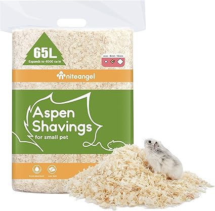 Niteangel Aspen Shaving Hamster Beddings for Syrian Dwarf Hamster Gerbil Mice Degu Rat Rabbit Bunny Guinea Pig Chinchilla Hedgehog or Other Small Pets