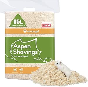 Niteangel Aspen Shaving Hamster Beddings for Syrian Dwarf Hamster Gerbil Mice Degu Rat Rabbit Bunny Guinea Pig Chinchilla Hedgehog or Other Small Pets