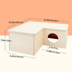 Niteangel Birch Chamber-Maze Hamster Hideout - Small Pets Woodland House Habitats Decor