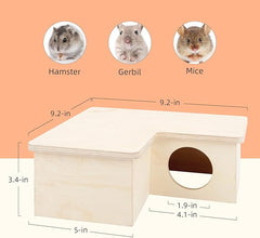 Niteangel Birch Chamber-Maze Hamster Hideout - Small Pets Woodland House Habitats Decor