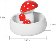 Niteangel Hamster Feeding & Water Bowls- Mushroom Ceramics Series Food Dish Feeding Bowls for Dwarf Syrian Hamsters Gerbils Mice Rats or Other Similar-Sized Small Pets