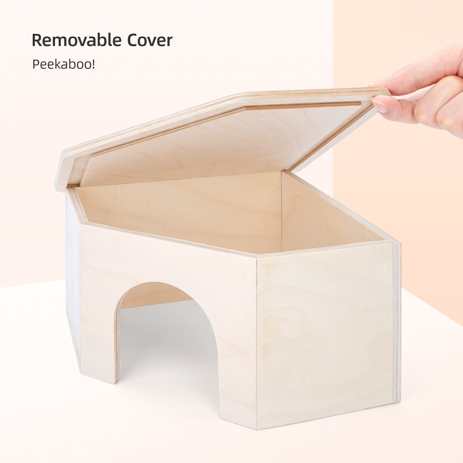Niteangel Birch Chamber-Maze Hamster Hideout〔Triangle-Shaped Hamster Hut〕 - Niteangel Pet CA