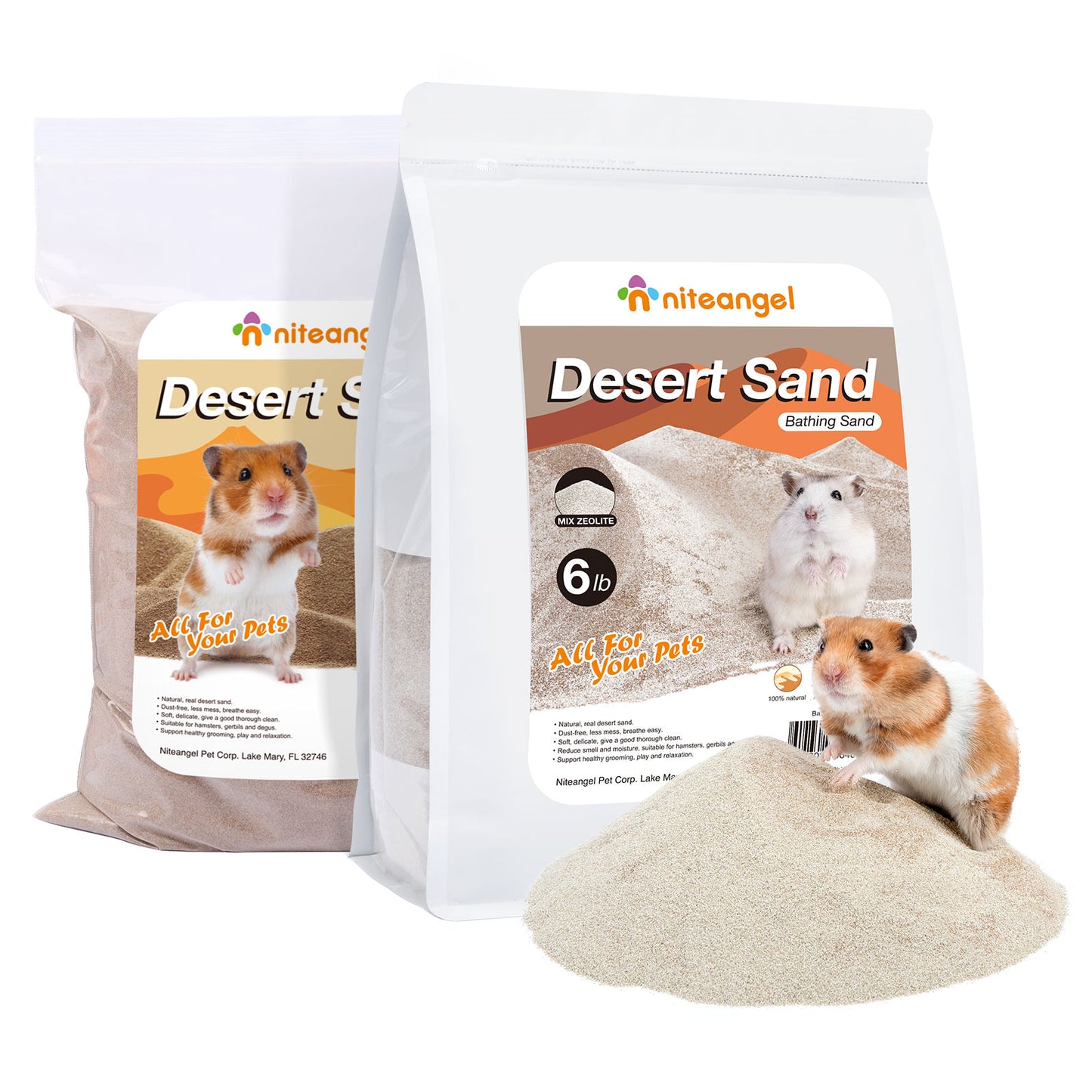 Niteangel Desert Bathing Desert Sand for Hamster Gerbil Mice or Other Small Pets - Niteangel Pet CA