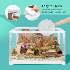 Niteangel Stacker Series Hamster Cage: - Stackable & Large Glass Terrarium - Niteangel Pet CA