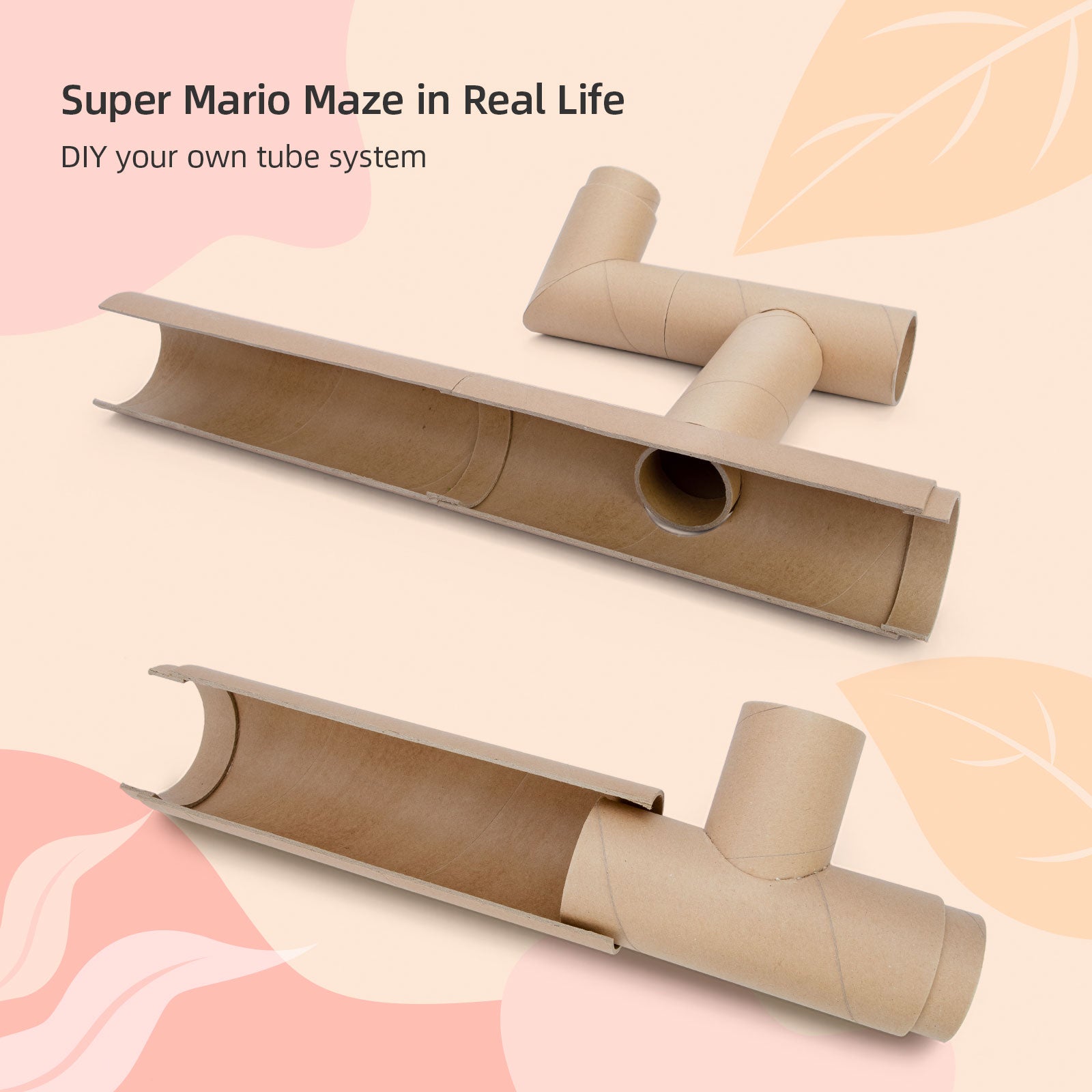 Niteangel Hamster Cardboard Paper Tunnel Set - DIY & Build Unique Tube Burrow as Hideout for Small Sized Animals - Niteangel Pet CA