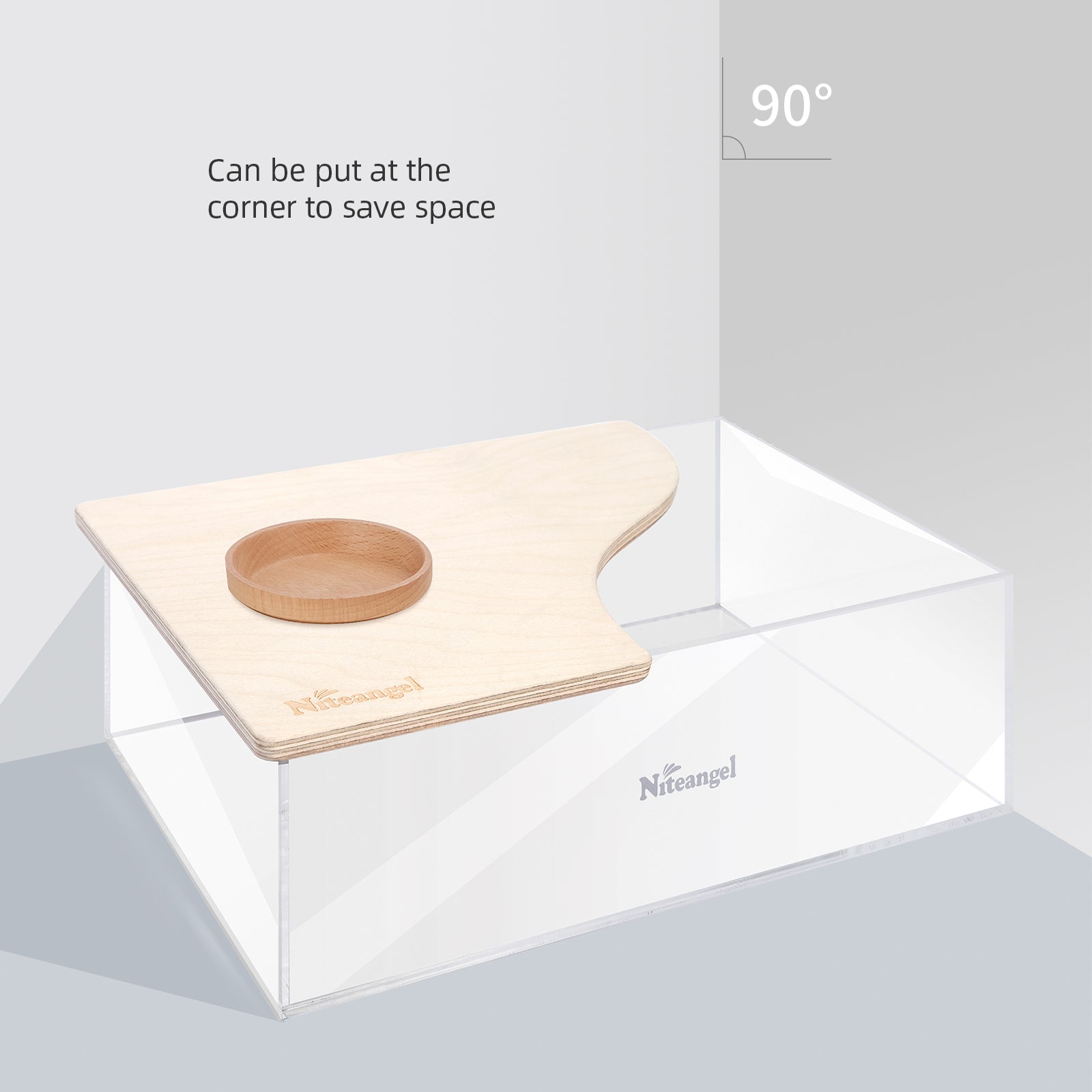 Niteangel Small Animal Sand-Bath Box - Acrylic Critter's Sand Bath Shower Room & Digging Sand Container〔Rectangle〕 - Niteangel Pet CA