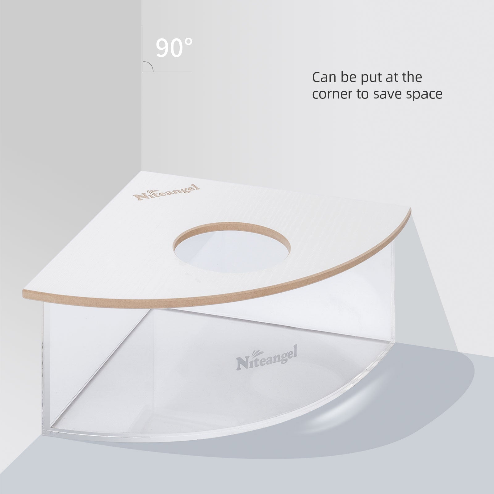 Niteangel Small Animal Sand-Bath Box - Acrylic Critter's Sand Bath Shower Room & Digging Sand Container〔Triangle〕 - Niteangel Pet CA