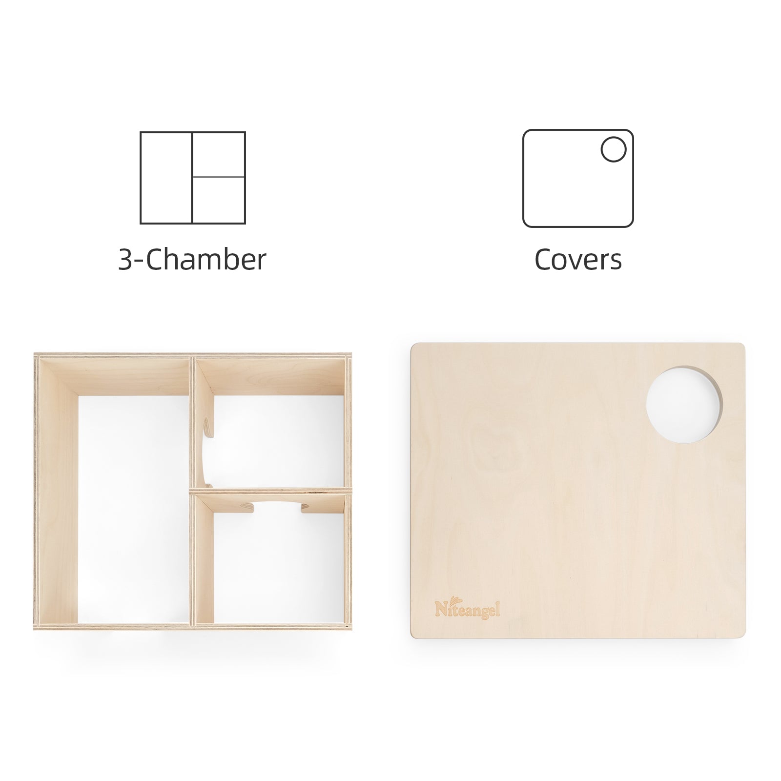 Niteangel 3-Chamber Hideout For Hamsters & Mice - Niteangel Pet CA