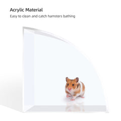 Niteangel Small Animal Sand-Bath Box - Acrylic Critter's Sand Bath Shower Room & Digging Sand Container〔Triangle〕 - Niteangel Pet CA