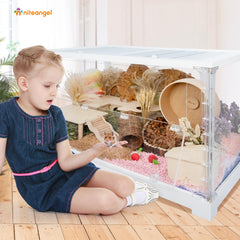 Niteangel Stacker Series Hamster Cage: - Stackable & Large Glass Terrarium - Niteangel Pet CA