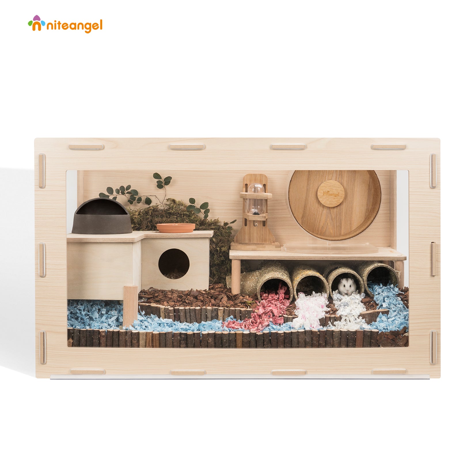 Niteangel Bigger World MDF Terrarium Aspen Poplar Wooden Enclosure for Syrian and Dwarf Hamsters - Niteangel Pet CA