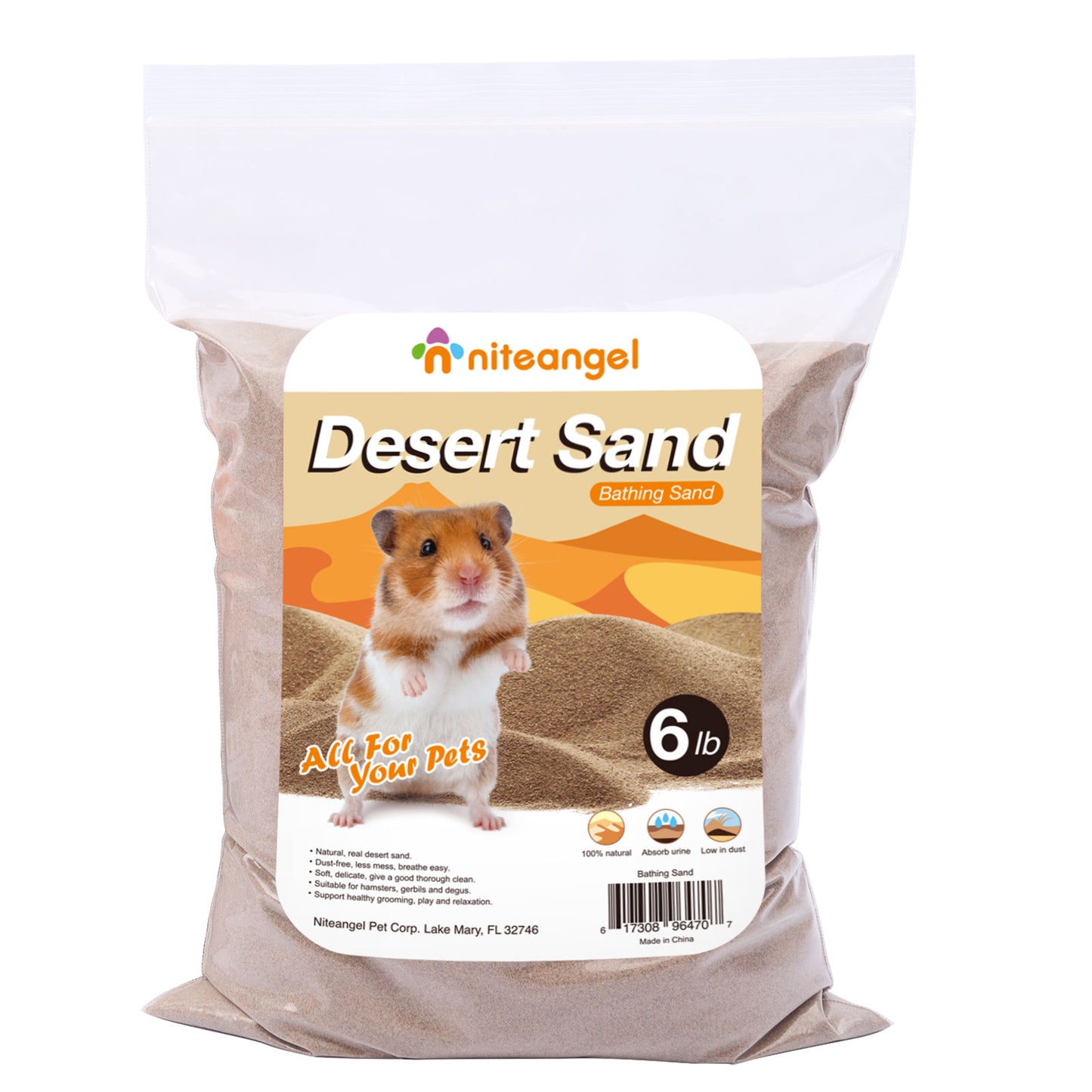 Niteangel Desert Bathing Desert Sand for Hamster Gerbil Mice or Other Small Pets - Niteangel Pet CA
