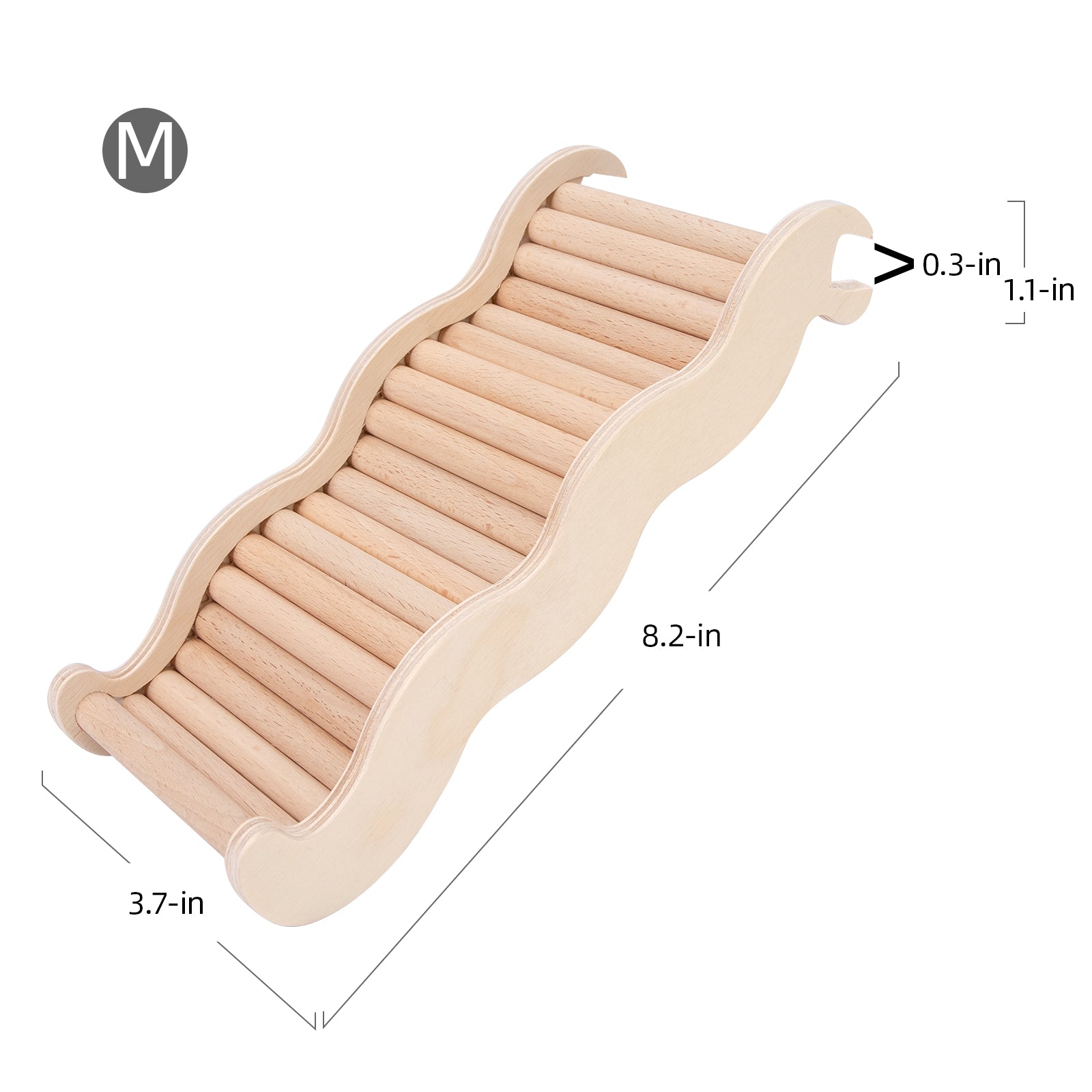 Niteangel Hamster Climbing Toy Wooden Ladder Wave Bridge - Niteangel Pet CA