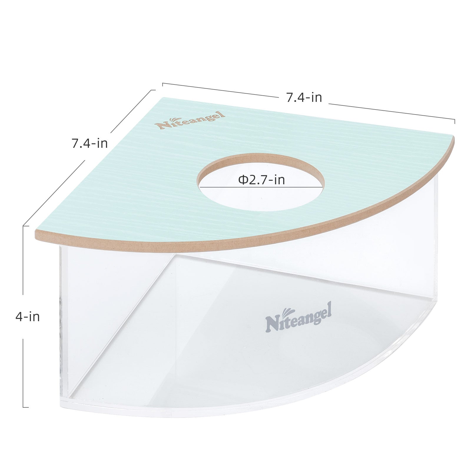 Niteangel Small Animal Sand-Bath Box - Acrylic Critter's Sand Bath Shower Room & Digging Sand Container〔Triangle〕 - Niteangel Pet CA