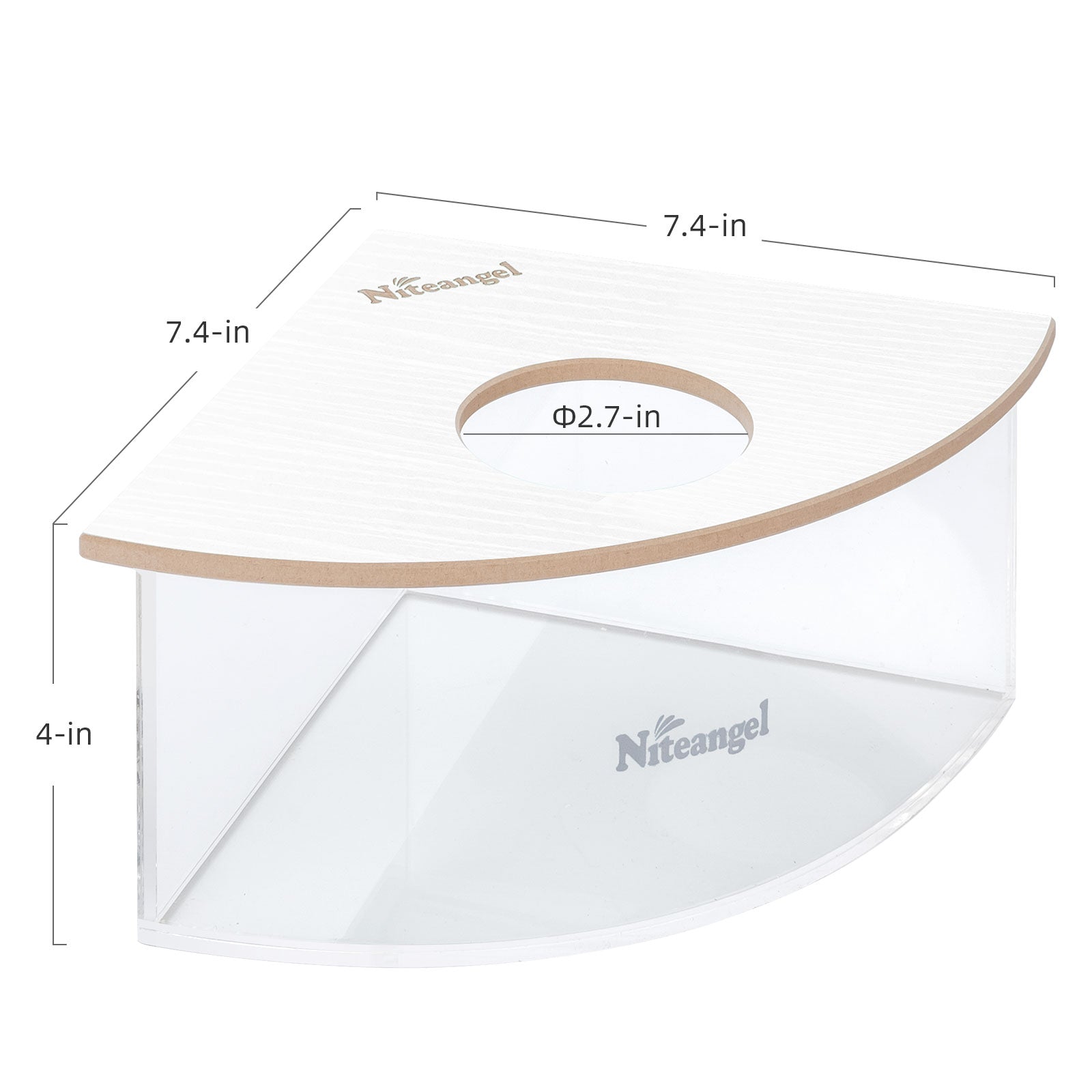 Niteangel Small Animal Sand-Bath Box - Acrylic Critter's Sand Bath Shower Room & Digging Sand Container〔Triangle〕 - Niteangel Pet CA