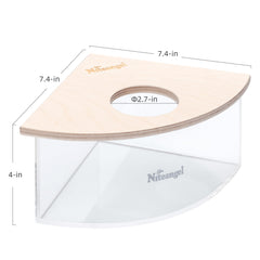 Niteangel Small Animal Sand-Bath Box - Acrylic Critter's Sand Bath Shower Room & Digging Sand Container〔Triangle〕 - Niteangel Pet CA