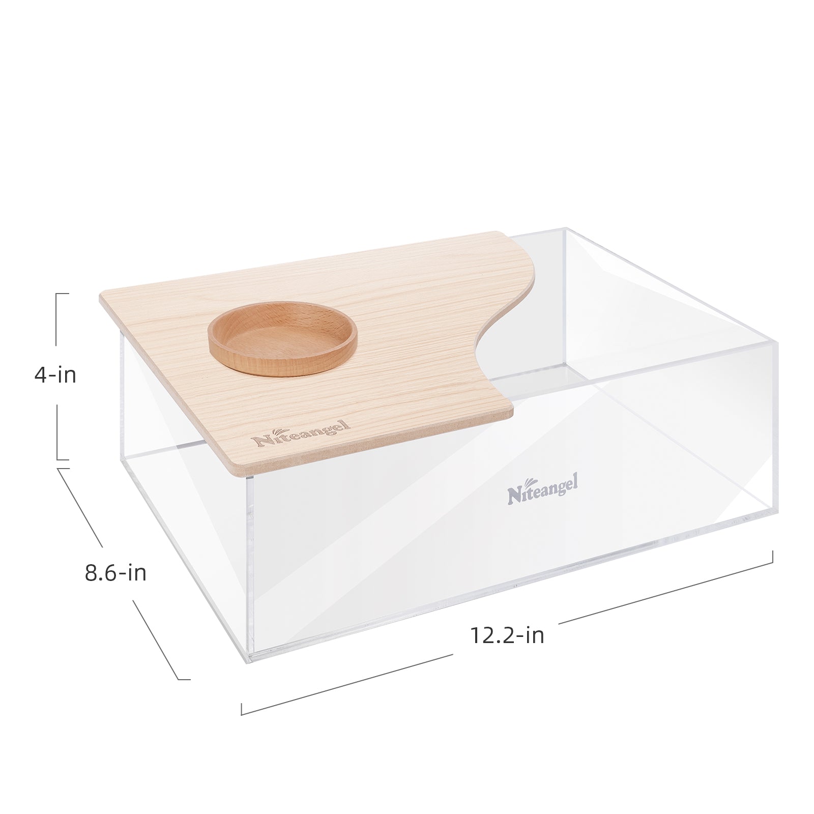 Niteangel Small Animal Sand-Bath Box - Acrylic Critter's Sand Bath Shower Room & Digging Sand Container〔Rectangle〕 - Niteangel Pet CA