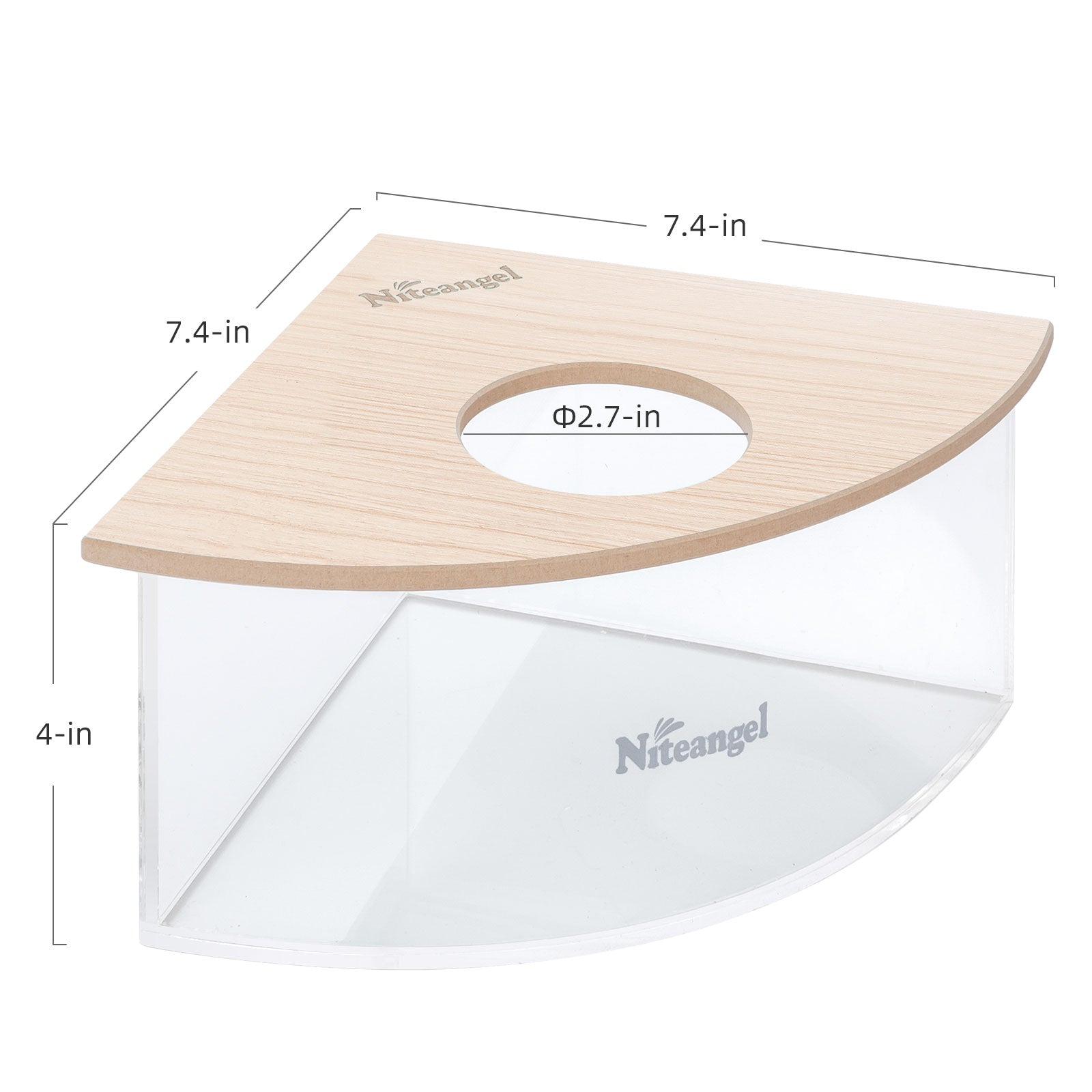 Niteangel Small Animal Sand-Bath Box - Acrylic Critter's Sand Bath Shower Room & Digging Sand Container〔Triangle〕 - Niteangel Pet CA