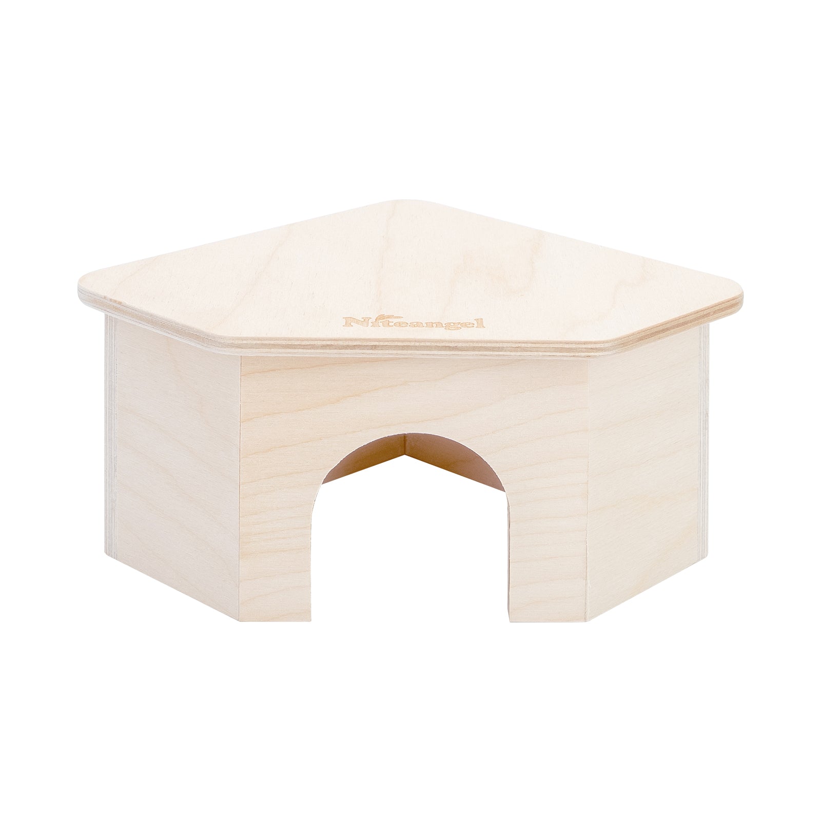 Niteangel Birch Chamber-Maze Hamster Hideout〔Triangle-Shaped Hamster Hut〕 - Niteangel Pet CA