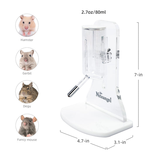 Niteangel 80ml Hamster Water Bottle with Stand