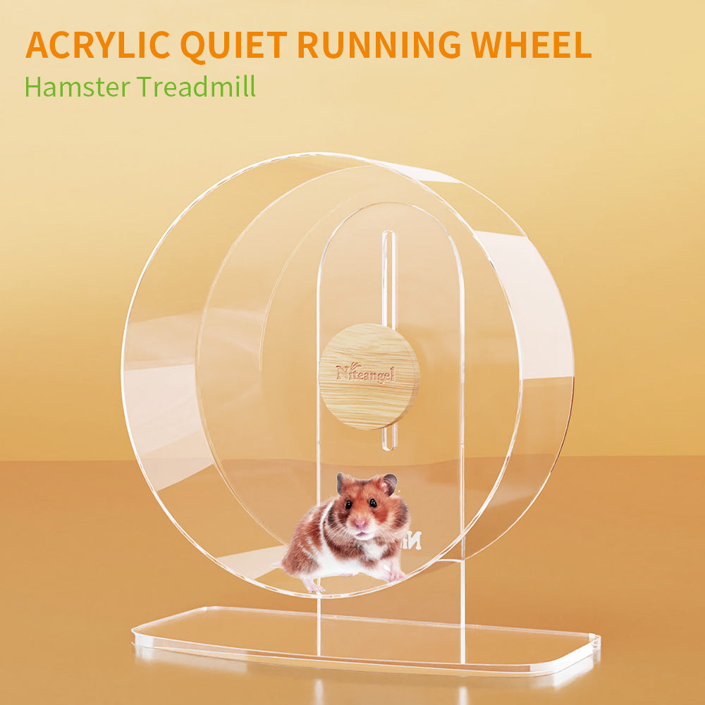 Niteangel Silent Hamster Exercise Wheel - Dual-Bearing Quiet Spinning Acrylic Hamster Running Wheel for Hamster