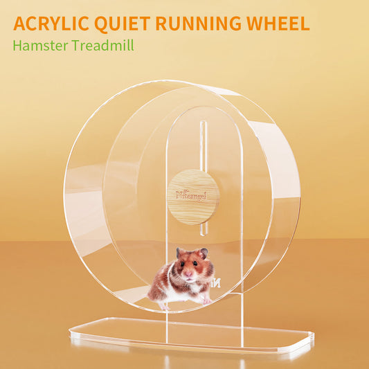 Niteangel Silent Hamster Exercise Wheel - Dual-Bearing Quiet Spinning Acrylic Hamster Running Wheel for Hamster