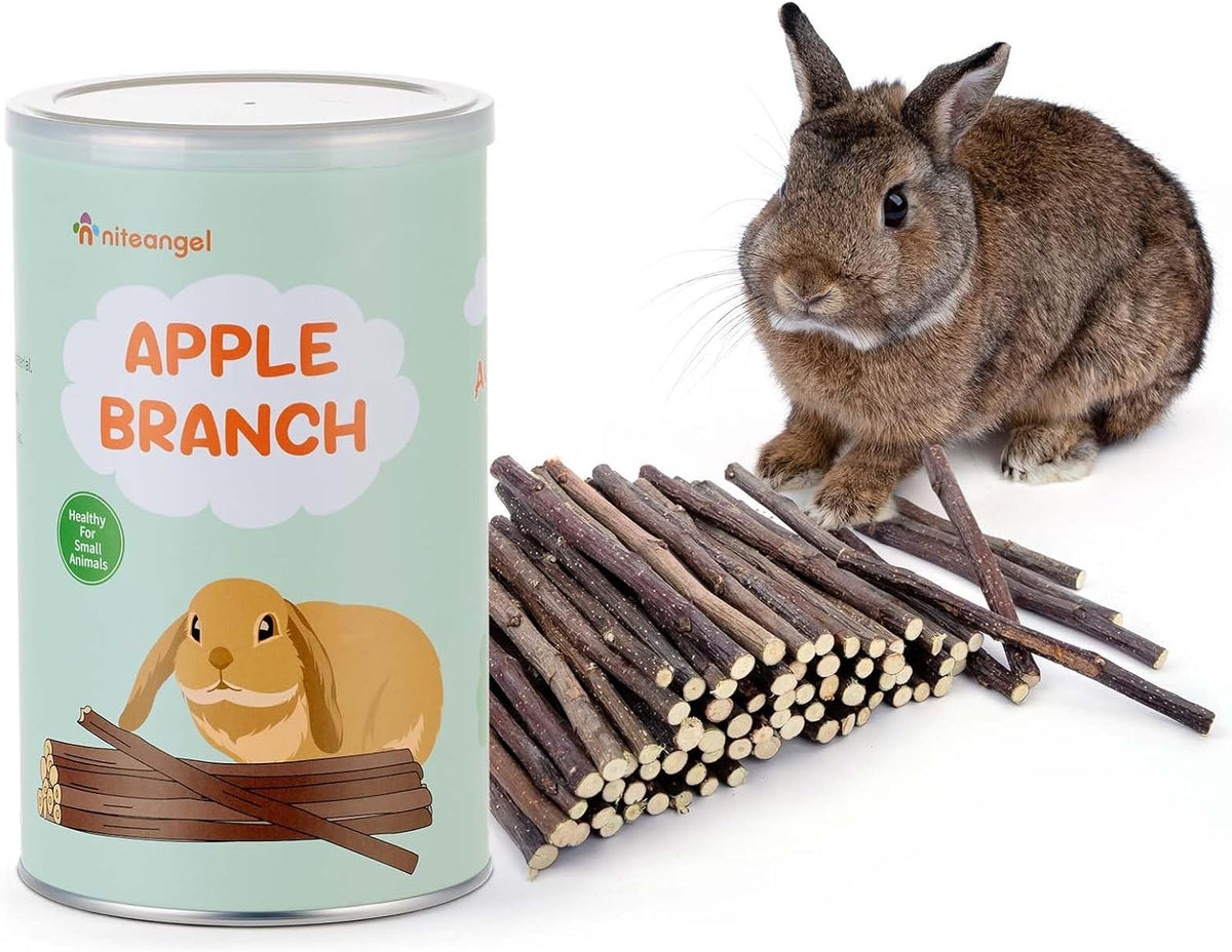 Niteangel Apple Sticks Natural Chew Toys for Rabbits, Chinchilla, Guinea Pigs, Hamsters and Other Small Animals (Apple Twig)