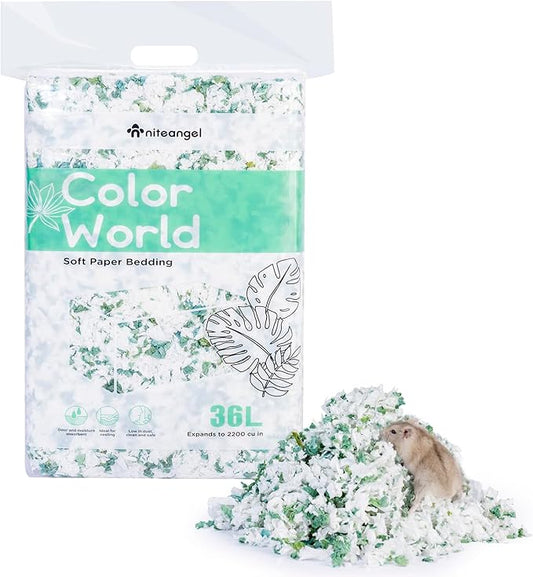 Niteangel Paper Bedding, Dust-Free, Super Absorbent & Odor Control Summer Litter for Syrian Dwarf Hamster Gerbil Mice Degu Rat Rabbit Bunny Guinea Pig Chinchilla Hedgehog or Other Small Pets