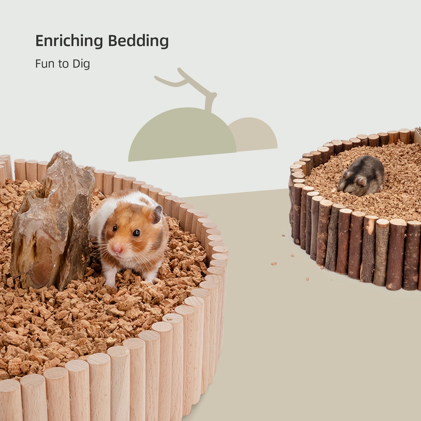 Niteangel Natural Coco/Cork Hamster Bedding Pet Litter for Dwarf Syrian Hamsters, Gerbils, mices, Degus or Other Small Animal