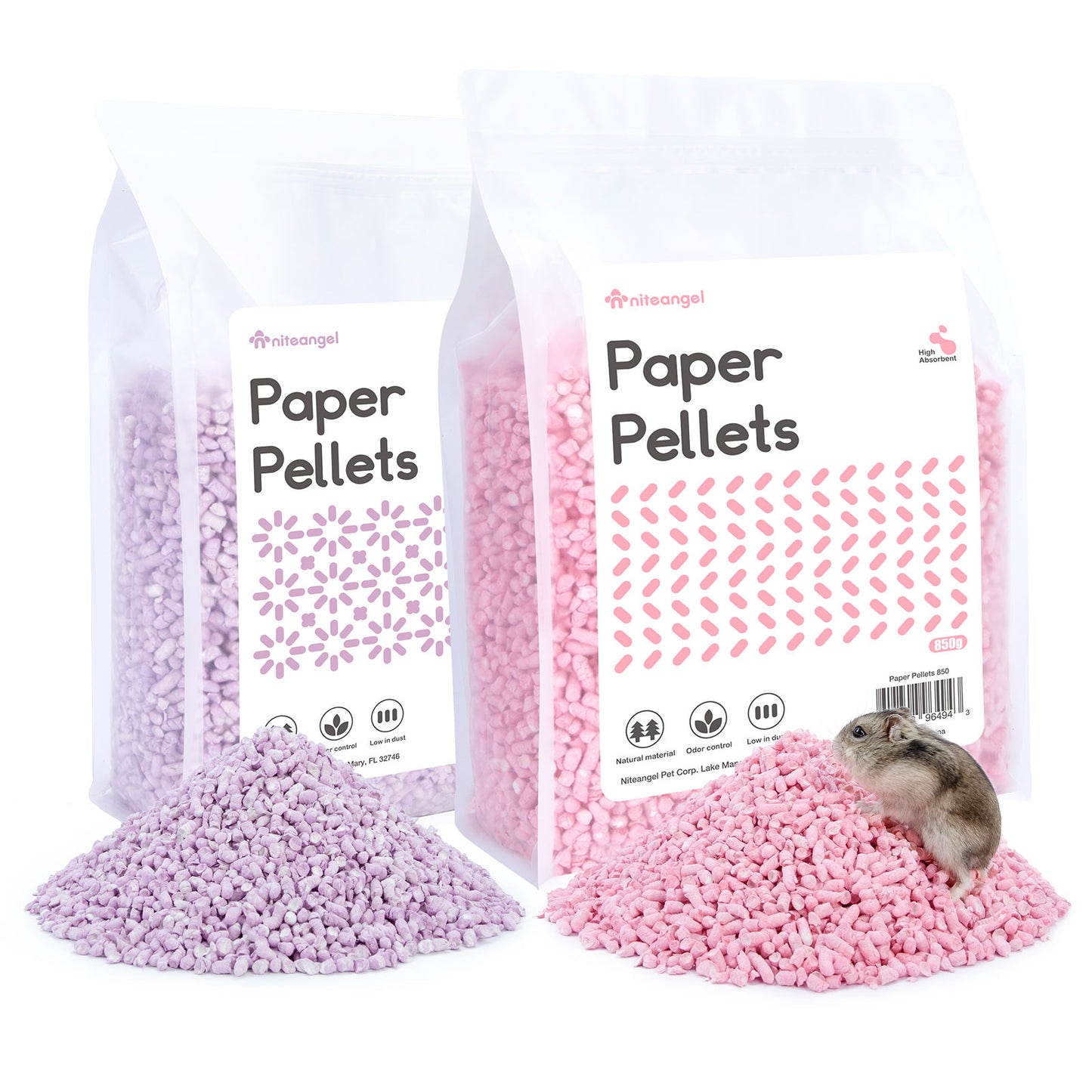 Niteangel Hamster Paper Pellets Bedding for Syrian Dwarf Hamsters Gerbils Mice Mouse Lemming Degus or Other Small-Sized Pets