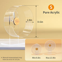 Niteangel Silent Hamster Exercise Wheel - Dual-Bearing Quiet Spinning Acrylic Hamster Running Wheel for Hamster