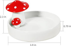Niteangel Hamster Feeding & Water Bowls- Mushroom Ceramics Series Food Dish Feeding Bowls for Dwarf Syrian Hamsters Gerbils Mice Rats or Other Similar-Sized Small Pets