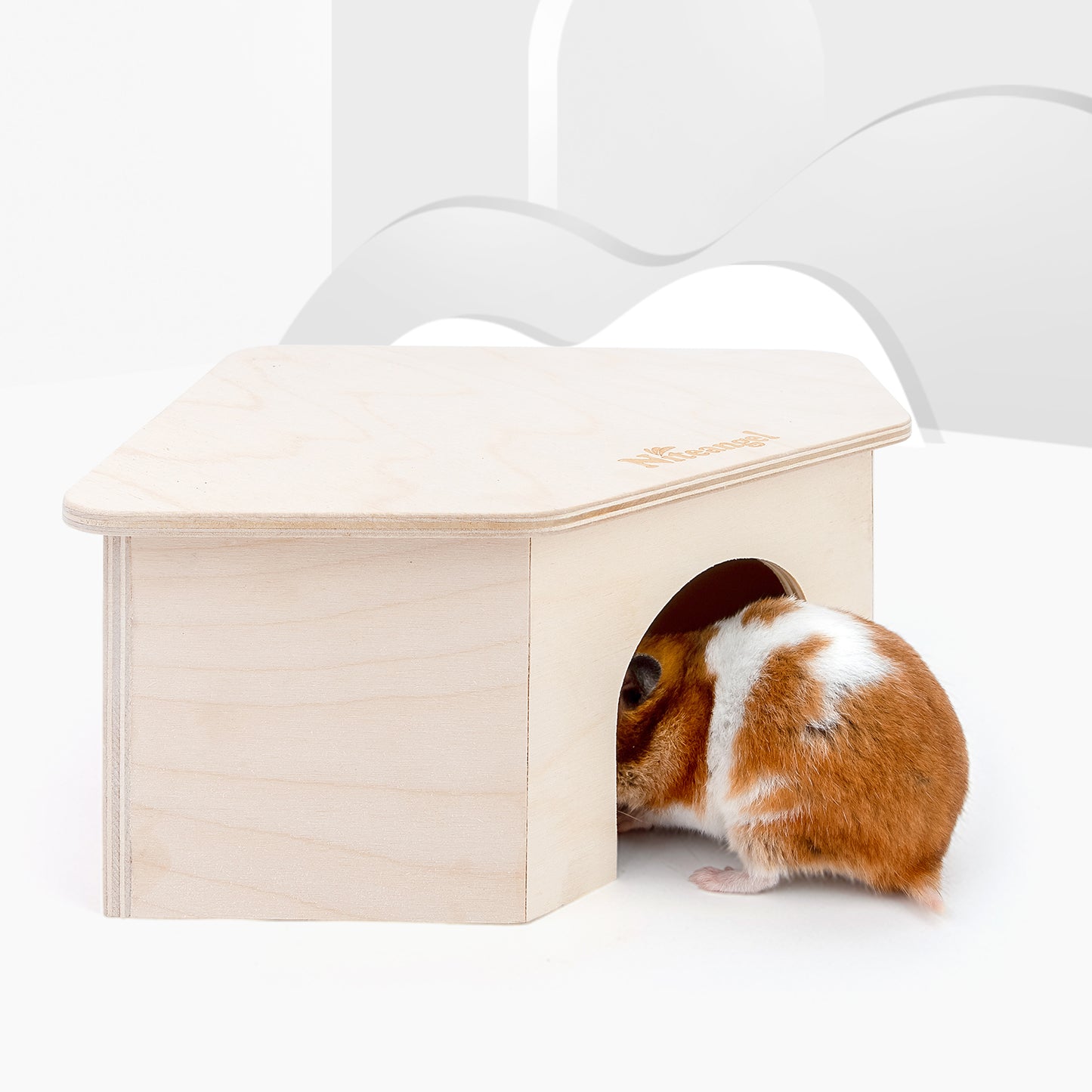 Niteangel Birch Chamber-Maze Hamster Hideout〔Triangle-Shaped Hamster Hut〕 - Niteangel Pet CA