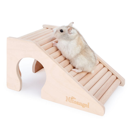 Niteangel Hamster House w/ Climbing Ladder (Trapezium-Shaped Hamster Hut) - Niteangel Pet CA