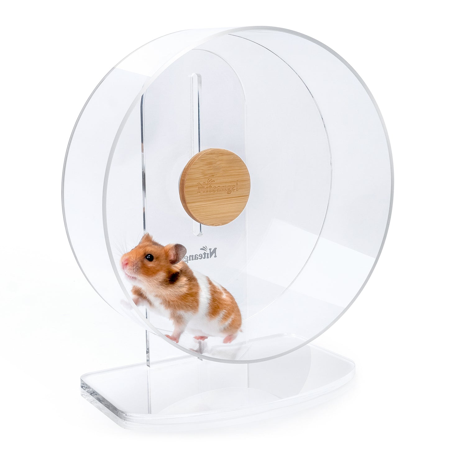 Niteangel Silent Hamster Exercise Wheel - Dual-Bearing Quiet Spinning Acrylic Hamster Running Wheel for Hamster