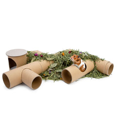 Niteangel Hamster Cardboard Paper Tunnel Set - DIY & Build Unique Tube Burrow as Hideout for Small Sized Animals - Niteangel Pet CA