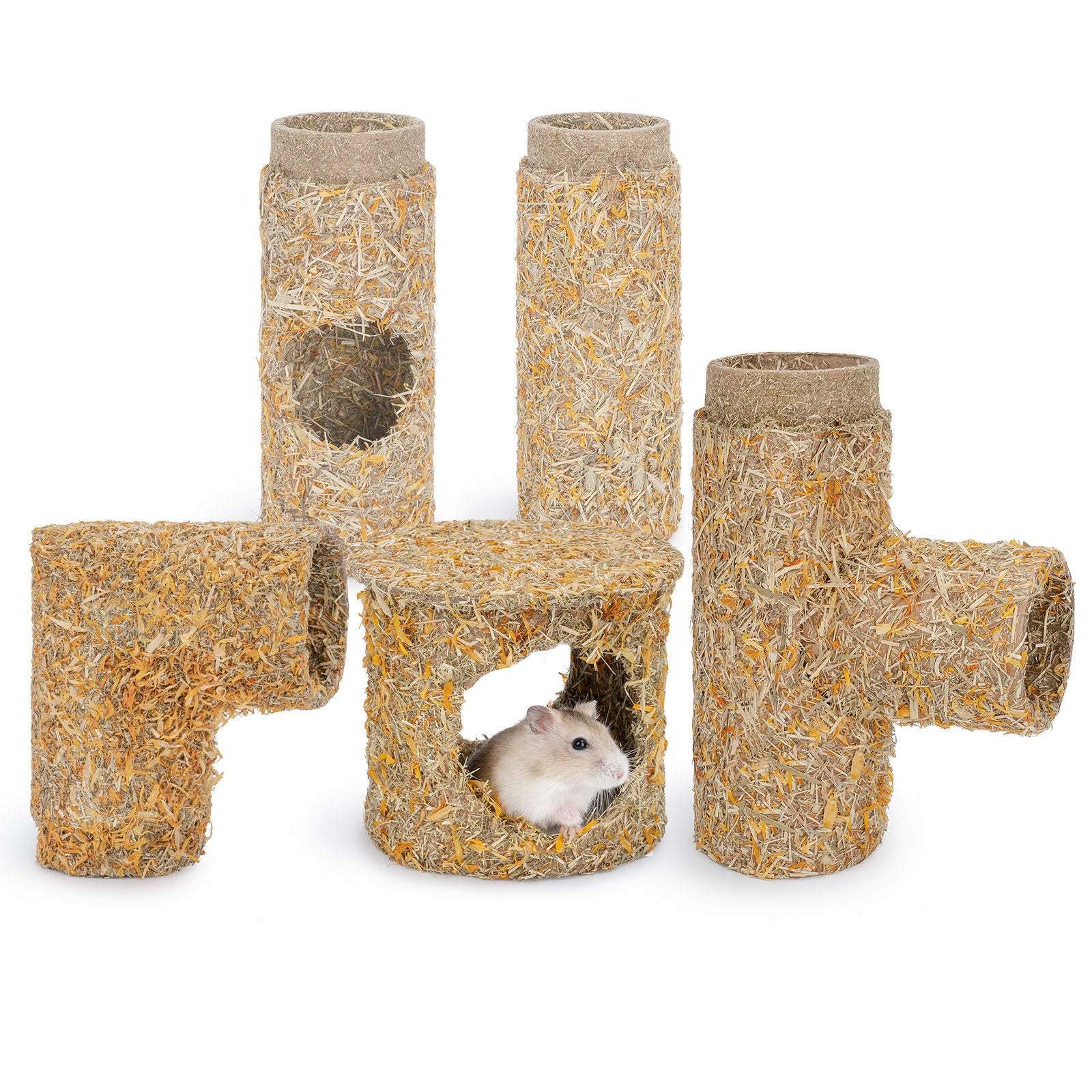 Natural Paper Tube with Dried Herbs and Flowers for Hamsters - Niteangel Pet CA