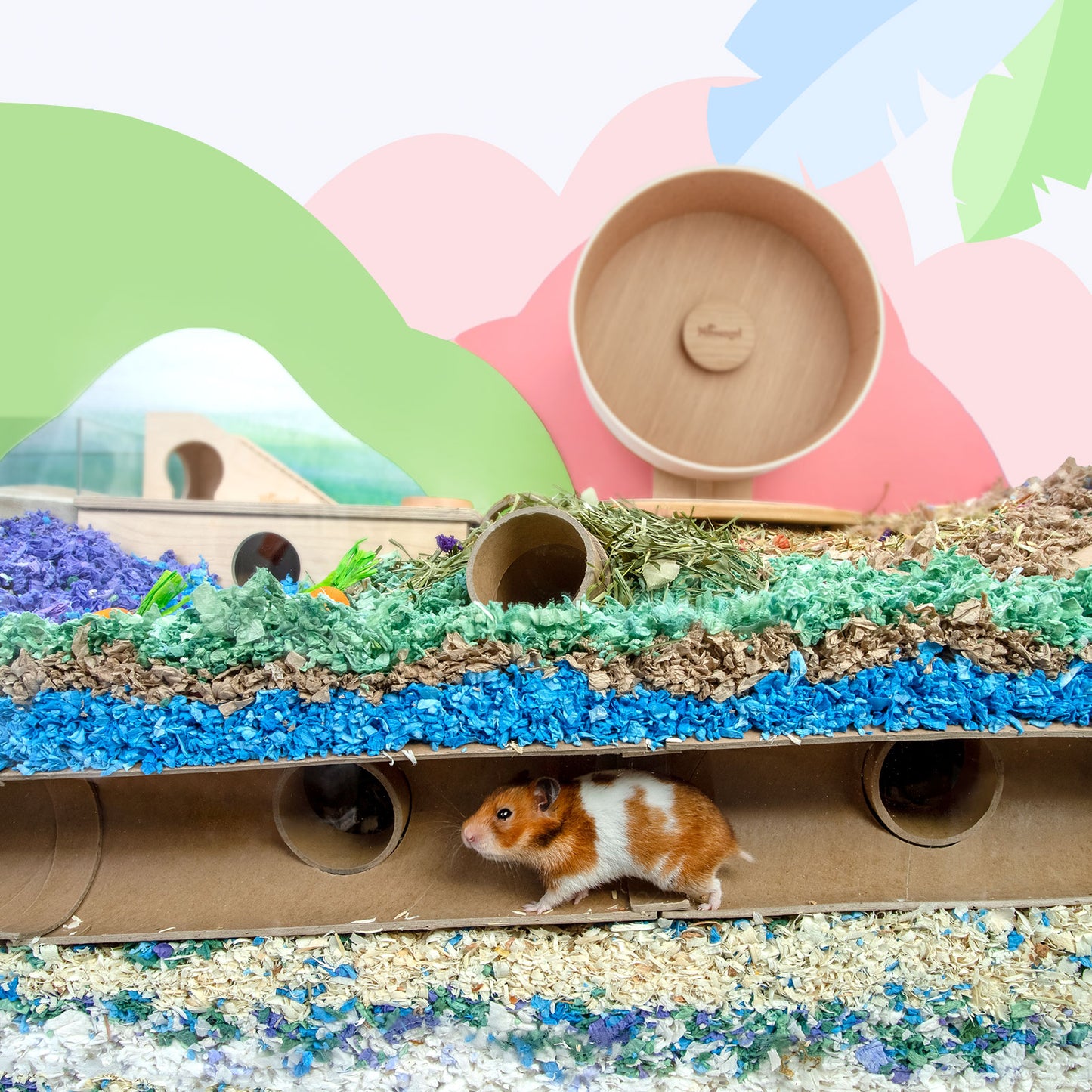 Niteangel Hamster Cardboard Paper Tunnel Set - DIY & Build Unique Tube Burrow as Hideout for Small Sized Animals - Niteangel Pet CA