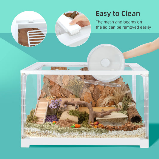 Niteangel Stacker Series Hamster Cage: - Stackable & Large Glass Terrarium - Niteangel Pet CA