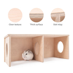 Niteangel Hamster Secret Peep Shed 2-Chamber Hideout & Tunnel Exploring Toys - Niteangel Pet CA
