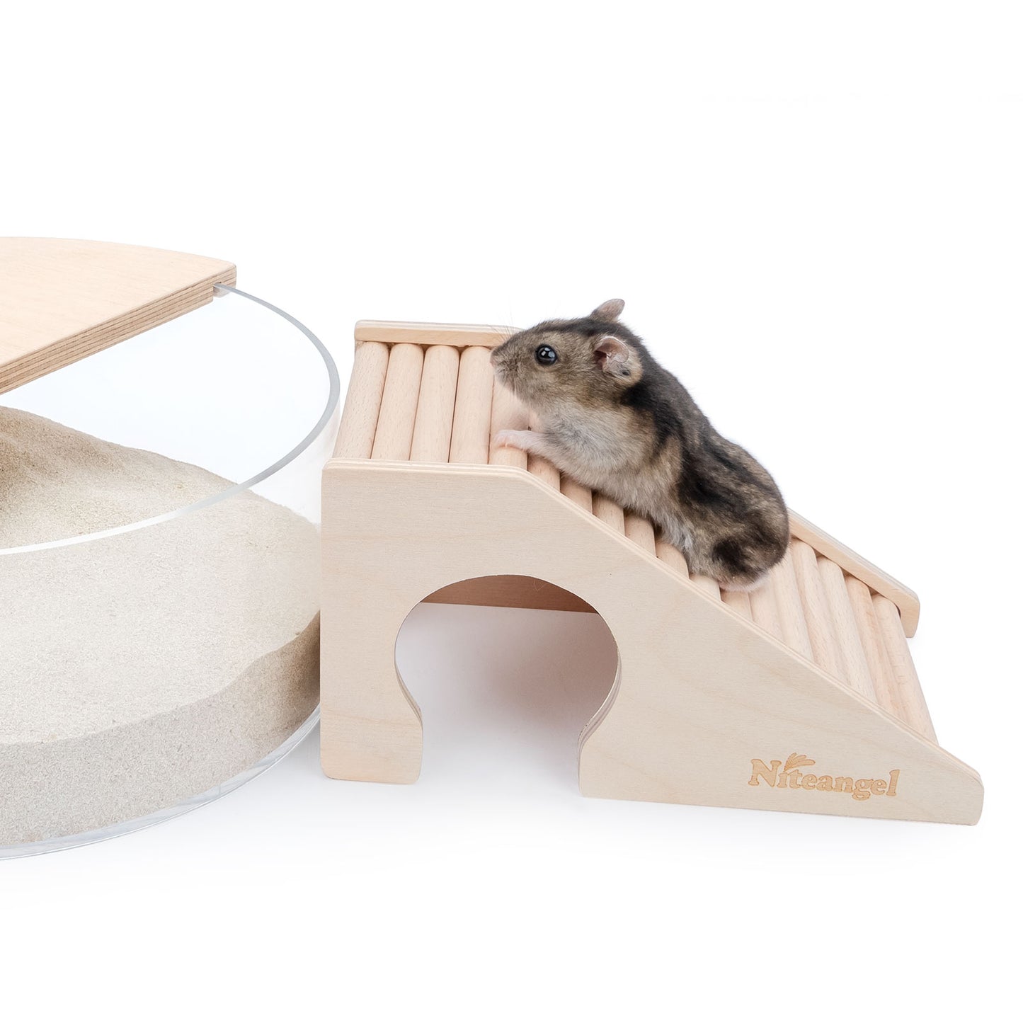Niteangel Hamster House w/ Climbing Ladder (Trapezium-Shaped Hamster Hut) - Niteangel Pet CA