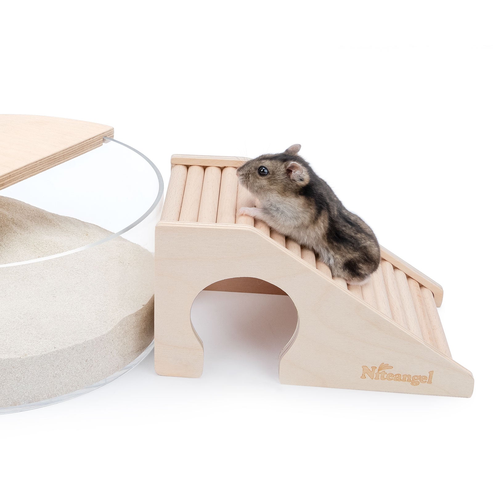 Niteangel Hamster House w/ Climbing Ladder (Trapezium-Shaped Hamster Hut) - Niteangel Pet CA
