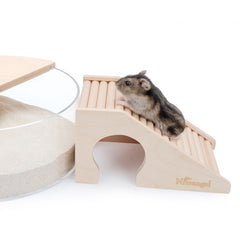 Niteangel Hamster House w/ Climbing Ladder (Trapezium-Shaped Hamster Hut) - Niteangel Pet CA