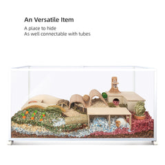 Niteangel Hamster Secret Peep Shed 2-Chamber Hideout & Tunnel Exploring Toys - Niteangel Pet CA