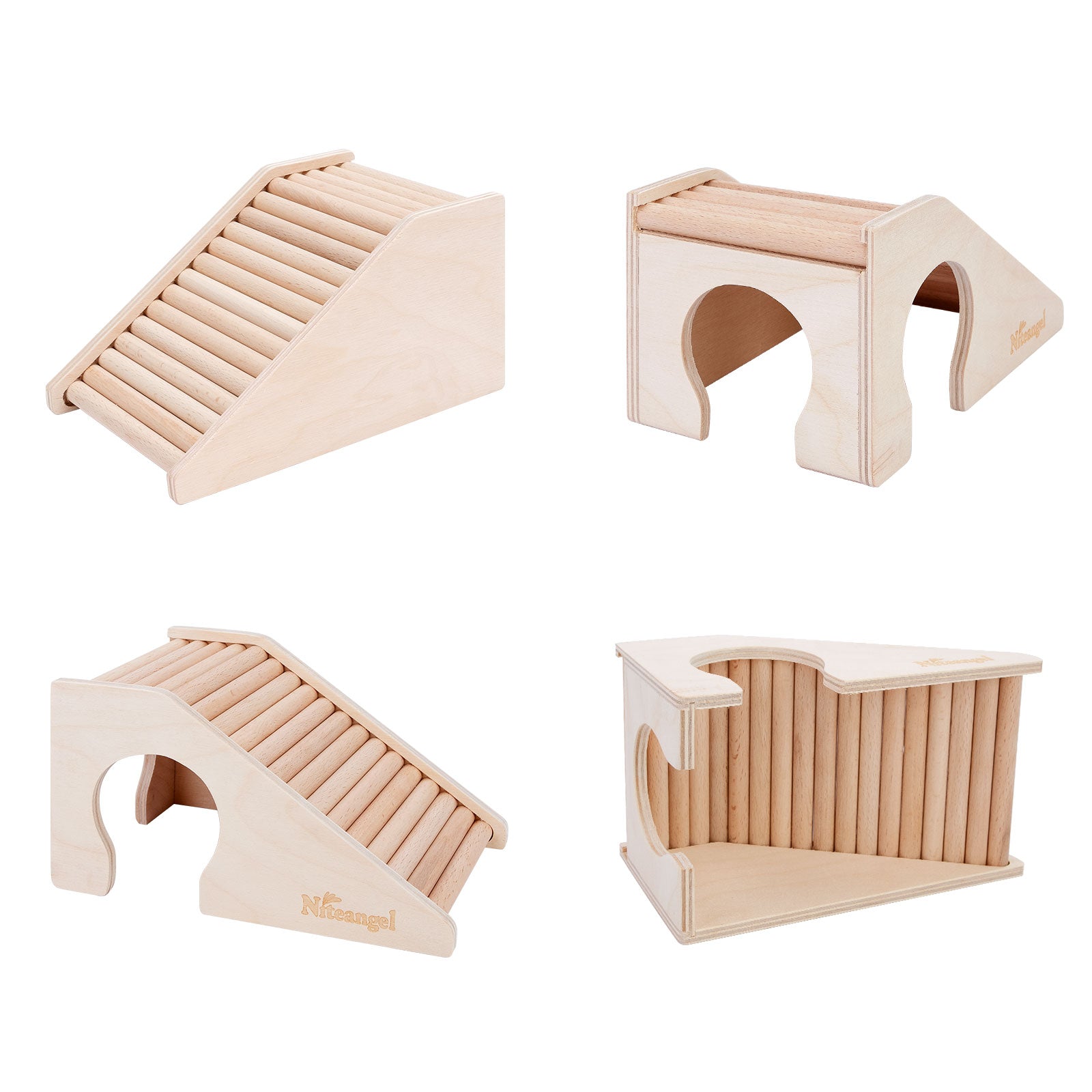 Niteangel Hamster House w/ Climbing Ladder (Trapezium-Shaped Hamster Hut) - Niteangel Pet CA