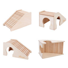 Niteangel Hamster House w/ Climbing Ladder (Trapezium-Shaped Hamster Hut) - Niteangel Pet CA