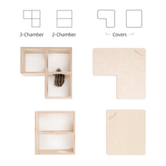Niteangel Birch Chamber-Maze Hamster Hideout - Small Pets Woodland House Habitats Decor - Niteangel Pet CA