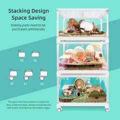 Niteangel Stacker Series Hamster Cage: - Stackable & Large Glass Terrarium - Niteangel Pet CA