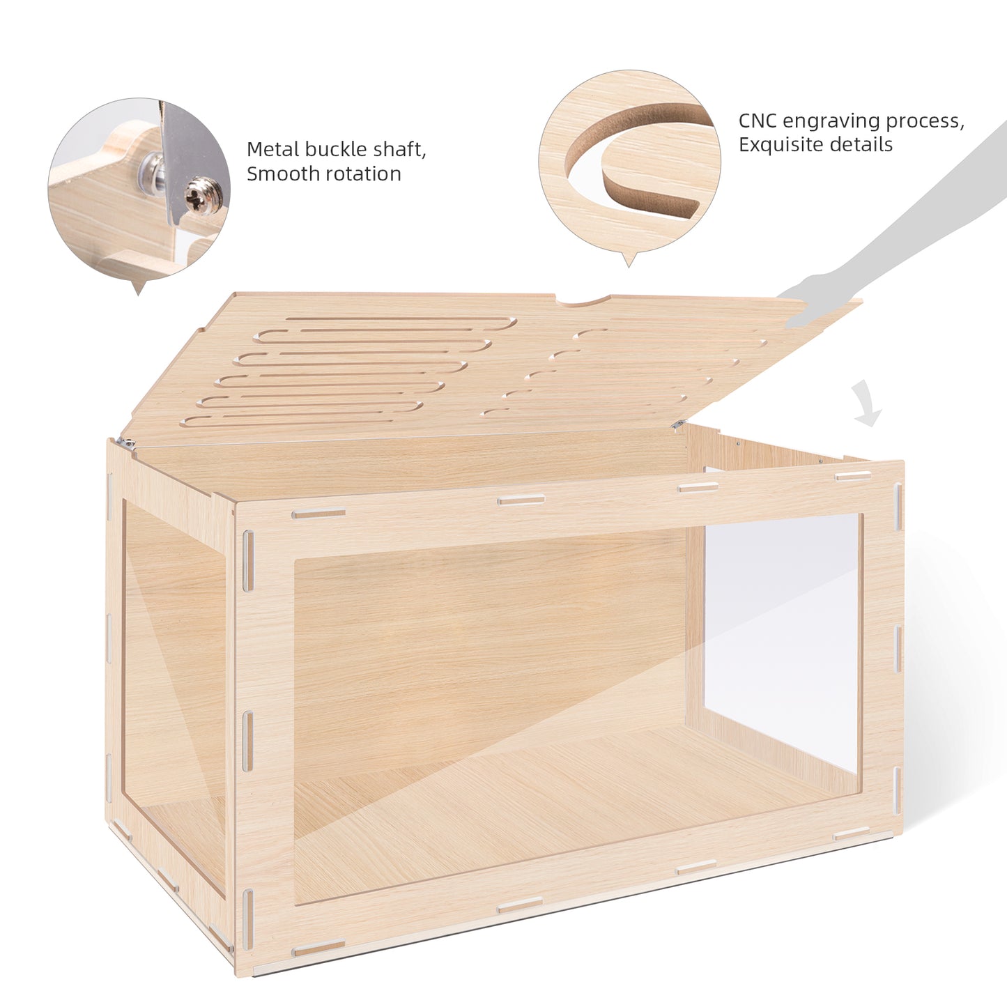 Niteangel Bigger World MDF Terrarium Aspen Poplar Wooden Enclosure for Syrian and Dwarf Hamsters - Niteangel Pet CA